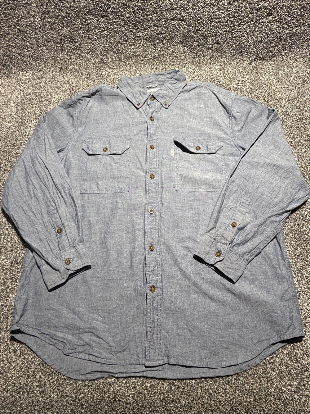 Carhartt Light Blue Long Sleeve Button-Down Work Shirt XL